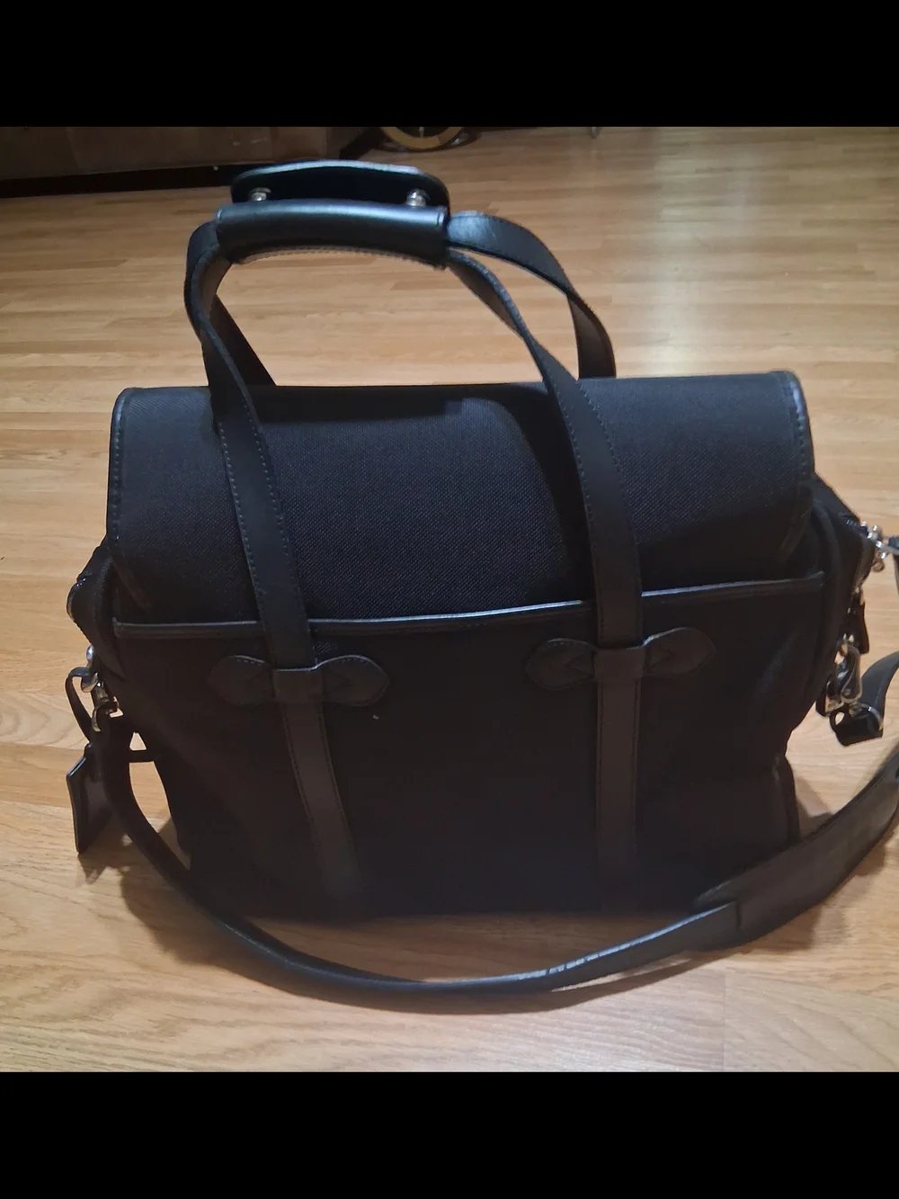 Vintage Polo Ralph Lauren Black Canvas Leather Travel Bag